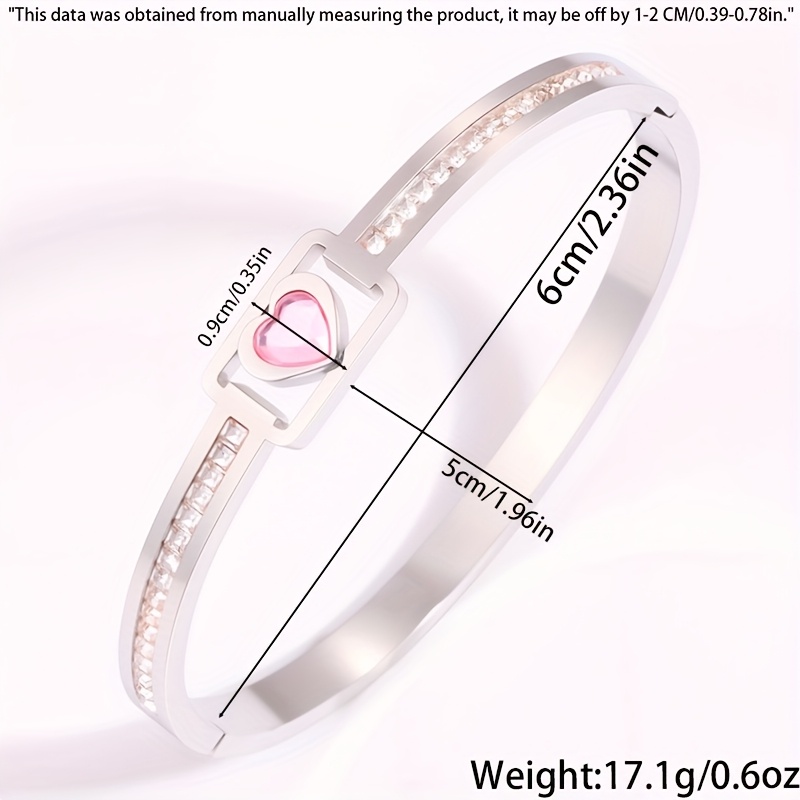 Casual Style Heart-Shaped Rhinestone Bracelet